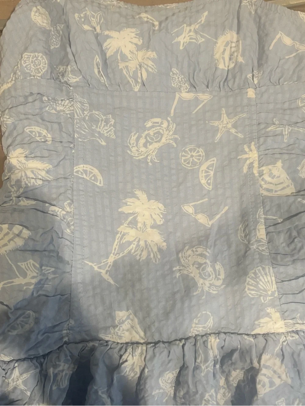 art class Light Blue Smocked Bodice Sundress